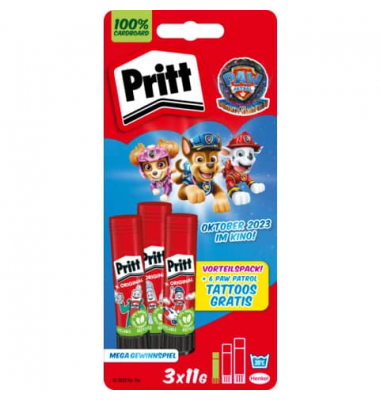 Klebestift 3x11g Paw Patrol Edition rot