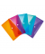 Dokumententasche 20037, Din Lang, transparent violett/t&uuml;rkis/hellblau/pink und orange, Polypropylen (PP), Druckknopf