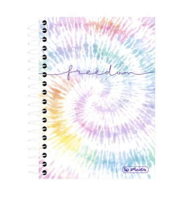 Notizblock 50044146 New Batik Freedom, Muster, kariert Rand beidseitig / Lineatur 28, A6, 70g, weiß, 80 Blatt