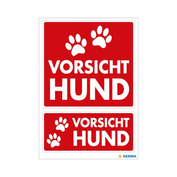10 Stück Herma Hinweisetiketten Vorsicht Hund 4008705154581 Herma 2 Stück