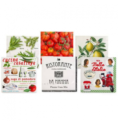 Servietten Viva 1200-23003, Motiv sortiert / Italia, 3-lagig, 33x33cm