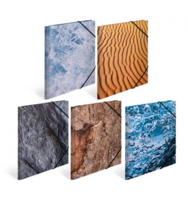 Sammelmappe 19772, A4 Motiv Natur/sortiert, 0,4cm F&uuml;llh&ouml;he, Karton