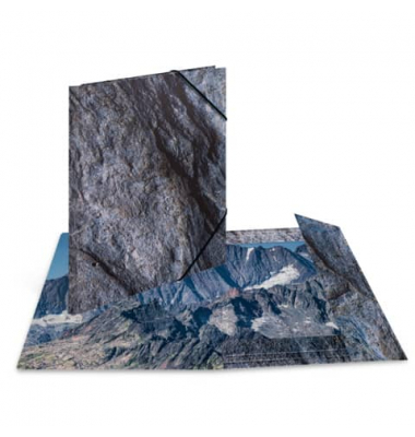 Sammelmappe NATURE 19775, A4 grau/blau, 2cm F&uuml;llh&ouml;he, Karton 350g