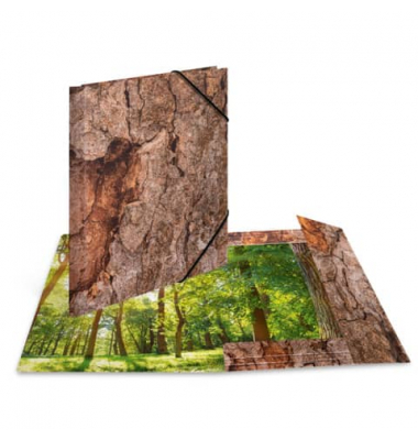 Sammelmappe NATURE 19776, A4 Motiv Wood, 0,4cm F&uuml;llh&ouml;he, Karton