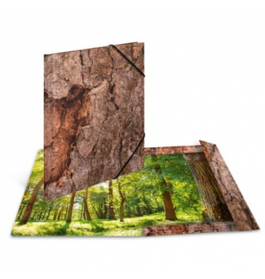 Sammelmappe NATURE 19790, A3 Motiv Wood, 0,4cm Füllhöhe, Karton
