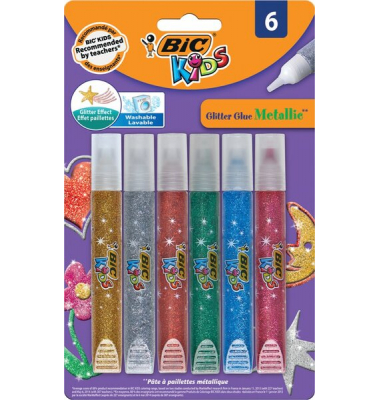 Metallic Glitter Glue BL6 EU 6er Pack BIC Kids Glitter Glue Metallic