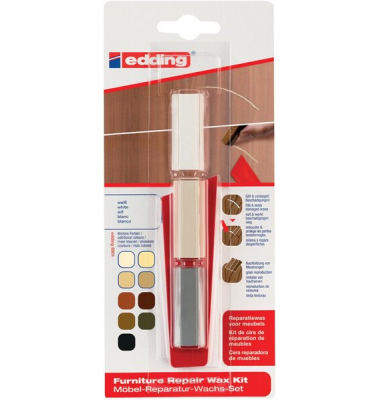 MöbelReparaturWachsSet 8901 weiß Zum Auffüllen und Reparieren von Krat-