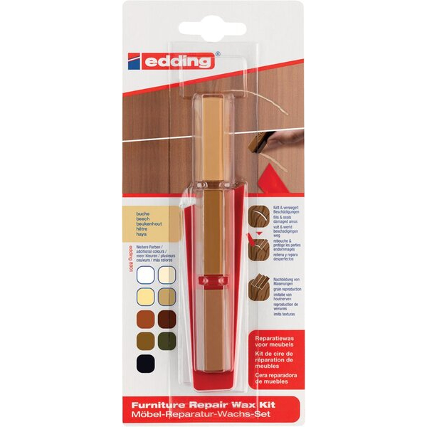 4004764897834 - MöbelReparaturWachsSet 8901 buche Zum Auffüllen und Reparieren von Krat- 4004764897834 Edding