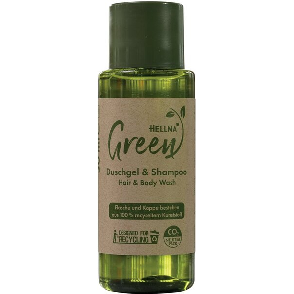4255704322330 - Green Duschgel & Shampoo HELLMA 30ml In nachhaltiger Verpackung 4255704322330 Hellma