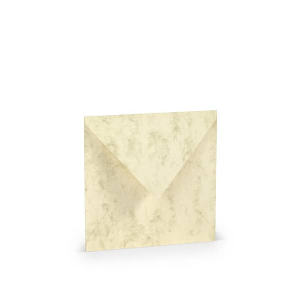 25 Stück Rössler Designbriefumschlag Paperado 16404006, quadratisch, nassklebend, 100g, chamois marmora 4014969182000 Rössler