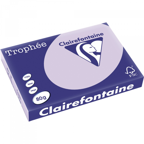 Clairefontaine Kopierpapier Trophee 1250C lila pastell A3 80g 3329680125009 Clairefontaine 500 Blatt
