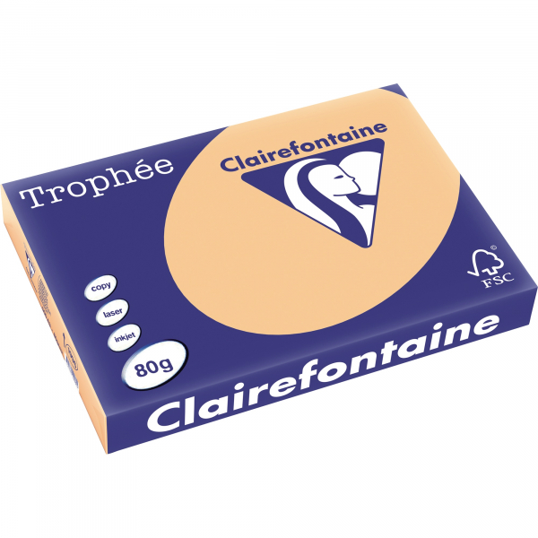 Clairefontaine Kopierpapier Trophee 1996C aprikose A3 80g 3329680199604 Clairefontaine 500 Blatt