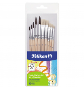 Pinselset Starter, 700405, 10 Gr&ouml;&szlig;en sortiert, 5x flache & 5x runde Spitze