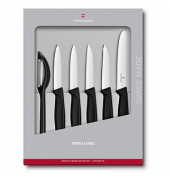 6 VICTORINOX Gemüsemesser Swiss Classic silber, schwarz