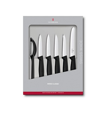 6 VICTORINOX Gemüsemesser Swiss Classic silber, schwarz