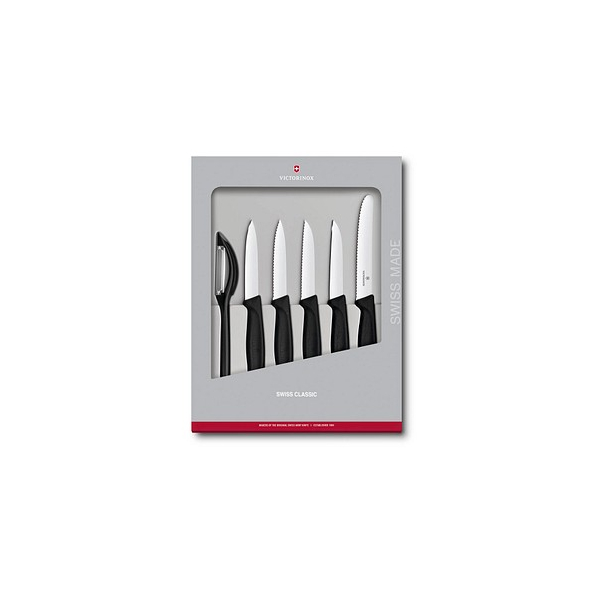 7611160087928 - 6 VICTORINOX Gemüsemesser Swiss Classic silber schwarz 7611160087928 VICTORINOX 6 Stück 7611160087928 - 6 VICTORINOX Gemüsemesser Swiss Classic silber schwarz 7611160087928 VICTORINOX 6 Stück