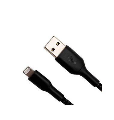 USB-Kabel BoostCharge CAA002BT2MBK, 0,15m, USB-A auf Lightning, schwarz