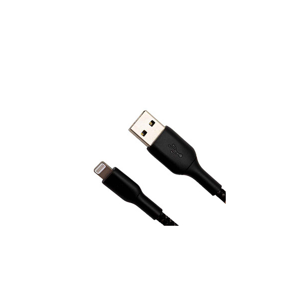0745883788743 - ummantelt Kabel und Adapter -Kommunikation- Lightning Lade Sync Kabel 2m ummantelt mfi zert schwarz CAA002bt2MBK 0745883788743