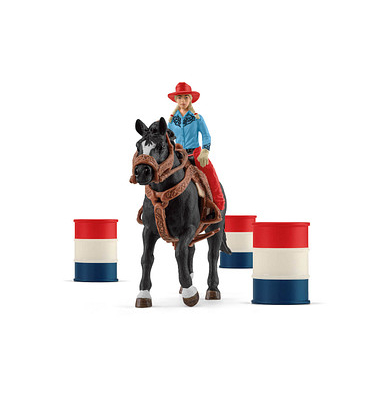 Schleich Farm World 42576 Barrel Racing mit Cowgirl Spielfiguren-Set Schleich Farm World 42576 Barrel Racing mit Cowgirl Spielfiguren-Set