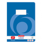 Schulheft 340281 x.book, Lineatur 28 / kariert mit Rand innen/außen, A4, 80g, rot, 32 Blatt / 64 Seiten