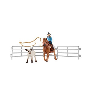 Schleich Farm World 42577 Team Roping mit Cowgirl Spielfiguren-Set Schleich Farm World 42577 Team Roping mit Cowgirl Spielfiguren-Set