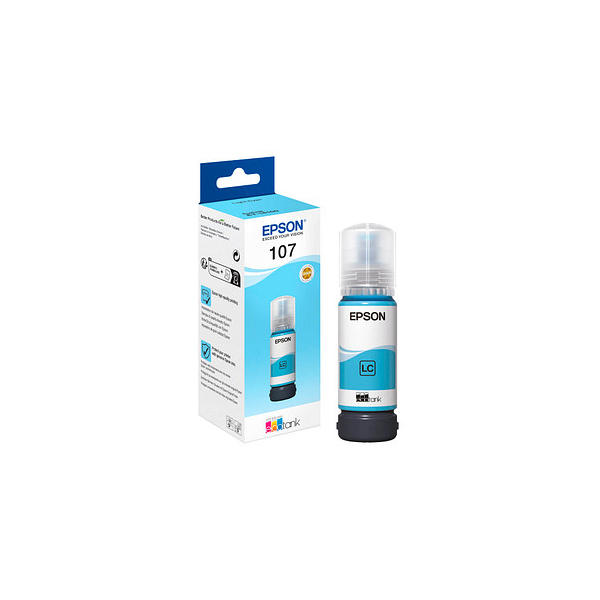 8715946712437 - C13T09B540 Original Tintenbehälter 107 EcoTank Hellcyan 70ml (C13T09C54A) - Epson