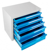 ADB MAMMUT Schubladenschrank lichtgrau, lichtblau 5 Schubladen 70,0 x 43,5 x 60,0 cm