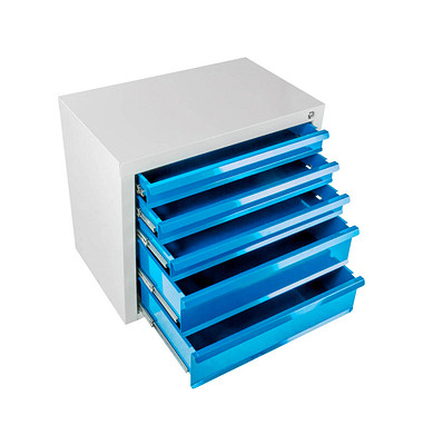 ADB MAMMUT Schubladenschrank lichtgrau, lichtblau 5 Schubladen 70,0 x 43,5 x 60,0 cm