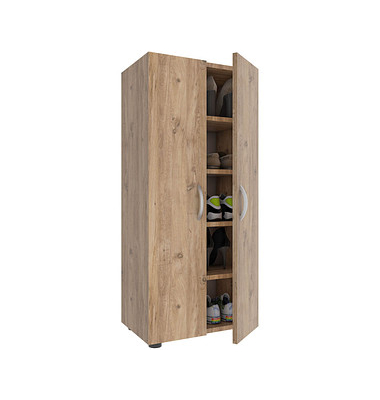 VCM my home Schuhschrank Ulas XL, 918423 eiche 4 Fachböden 49,0 x 34,0 x 108,0 cm