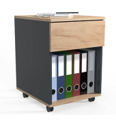 VCM my office Dasola Rollcontainer anthrazit, eiche 1 Auszug 39,0 x 45,0 x 55,0 cm