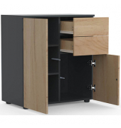 Kommode Dalosa, 918339 anthrazit, eiche 2 Fachböden 70,0 x 39,0 x 77,0 cm