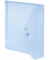 Dokumentenmappe A4, Dehnfalte, Abheftrand blau transparent