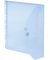 Dokumentenmappe A4, Dehnfalte, Abheftrand blau transparent