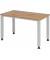 Schreibtisch Q-Serie, manuell h&ouml;henverstellbar, 68-83,5cm (H), 120x67,2cm (BxT), rechteckig, eiche / silber