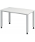 Schreibtisch Q-Serie mini, manuell höhenverstellbar, 68,5-81cm (H), 120x67,2cm (BxT), rechteckig, weiß / silber