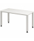 Schreibtisch Q-Serie mini, manuell höhenverstellbar, 68,5-81cm (H), 140x67,2cm (BxT), rechteckig, weiß / silber