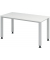 Schreibtisch Q-Serie mini, manuell höhenverstellbar, 68,5-81cm (H), 140x67,2cm (BxT), rechteckig, weiß / silber