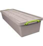 Aufbewahrungsbox Recycling 23RDG, 23 Liter mit Deckel, außen 820x270x160mm, Polypropylen, 100 % recycelt taubengrau