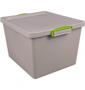Aufbewahrungsbox Recycling Economie 33.5-NST-RDG, 33,5 Liter mit Deckel, außen 460x383x285mm, Polypropylen, 100 % recycelt taube