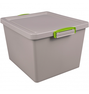 Aufbewahrungsbox Recycling Economie 33.5-NST-RDG, 33,5 Liter mit Deckel, außen 460x383x285mm, Polypropylen, 100 % recycelt taube