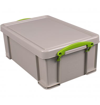 Aufbewahrungsbox Recycling 9RDG, 9 Liter mit Deckel, für A5, außen 395x255x155mm, Kunststoff taubengrau