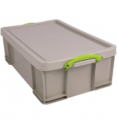 Aufbewahrungsbox Recycling 50RDG, 50 Liter mit Deckel, für CDs/DVDs, außen 710x440x230mm, Polypropylen, 100 % recycelt taubengra