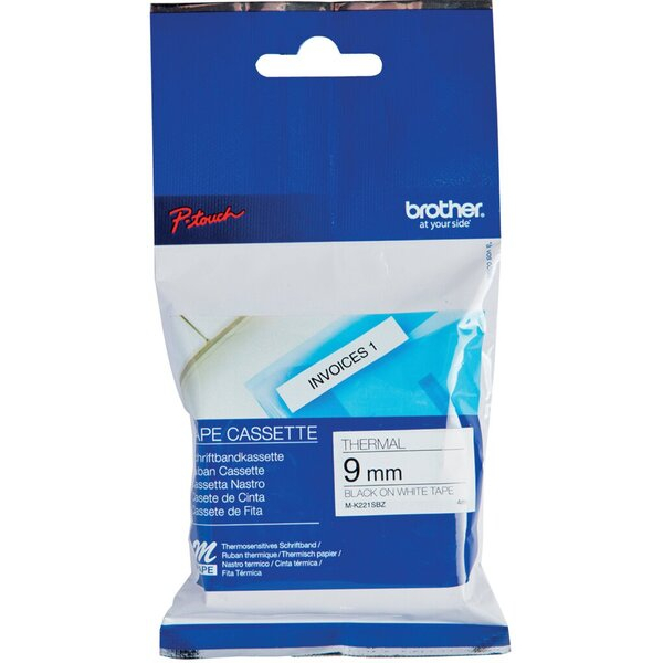 4255704322705 - SchriftbandP-Touch 9 mm  4m schwarz auf weiß nicht laminiert 4255704322705 Brother