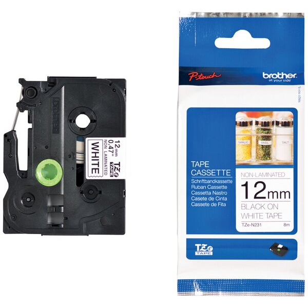 4255704322712 - Farbb P-Touch 12mm8m weißschwarz nicht laminiert 4255704322712 Brother