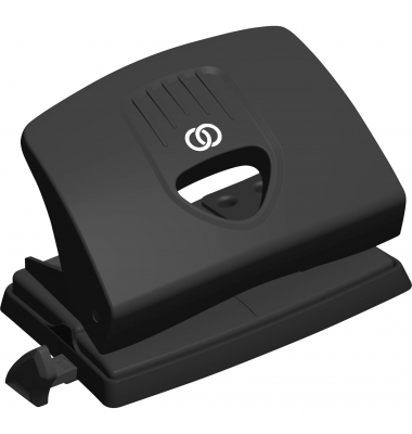 B&uuml;rolocher oeco 3265, schwarz, bis 1mm 10 Blatt, mit Anschlagschiene