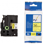Farbb. P-Touch, 36mm8m,gelbschwarz Flexi-Tapes, laminiert