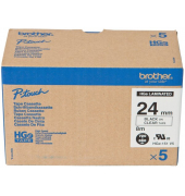 Farbb, Ptouch,24mm8m, farblosschwarz laminiert, Multipack (5 StkPack)