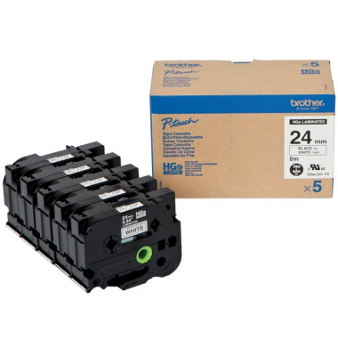 Schriftbandkassette HGE251V5 24mmx8m sw auf ws