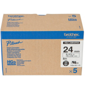 Farbb, Ptouch,24mm8m, gelbschwarz laminiert, Multipack (5 StkPack)
