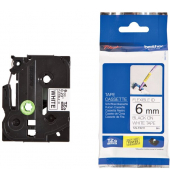 P-touch Schriftband TZe-FX211 6mm x 8m schwarz/wei&szlig; laminiert selbstklebend